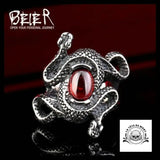 Bague Tête de Mort Serpent Corail