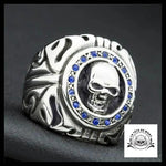Bague Tête de Mort Strass (Acier)