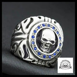 Bague Tête de Mort Strass (Acier)