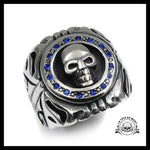 Bague Tête de Mort Strass (Acier)