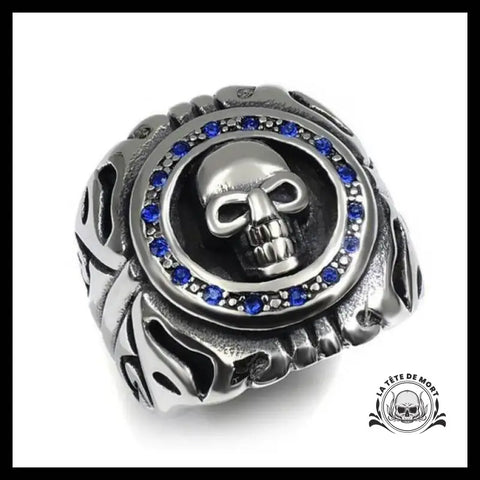 Bague Tête de Mort Strass (Acier)