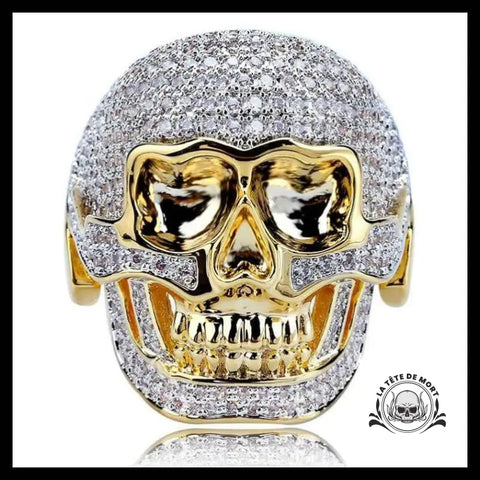 Bague Tête de Mort Strass Gorille