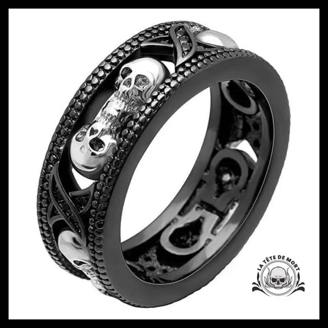 Bague Tête de Mort Strass et Paillettes