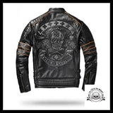 Blouson Motard Tête de Mort (Cuir)