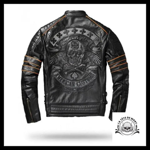 Blouson Motard Tête de Mort (Cuir)