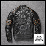 Blouson Motard Tête de Mort (Cuir)