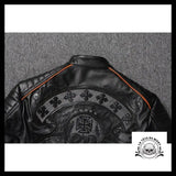 Blouson Motard Tête de Mort (Cuir)