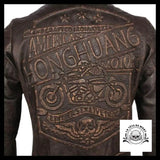 Blouson Moto Tête de Mort (Cuir)