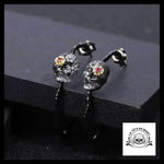 Boucles d’Oreilles Crâne Diamant