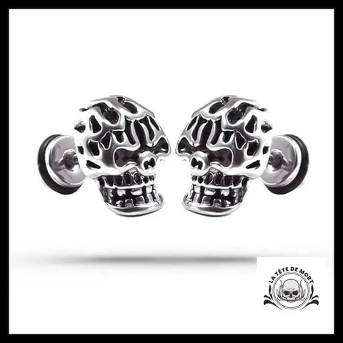 Boucles d’Oreilles Crâne Enflammé