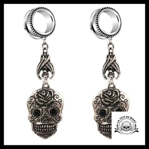 Boucles d’Oreilles Crâne Mexicain Réaliste