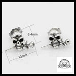 Boucles d’Oreilles Crâne Et Rose