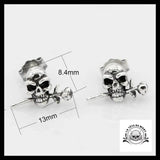 Boucles d’Oreilles Crâne Et Rose