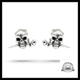 Boucles d’Oreilles Crâne Et Rose