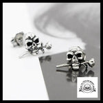 Boucles d’Oreilles Crâne Et Rose