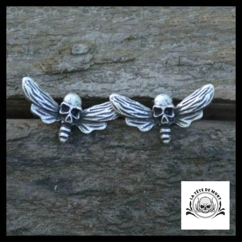 Boucles D’oreilles Tête de Mort Abeille