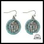 Boucles D’oreilles Tête de Mort Achéo Turquoise