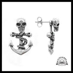 Boucles D’oreilles Tête de Mort Ancre