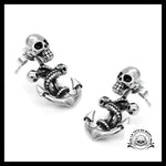 Boucles D’oreilles Tête de Mort Ancre