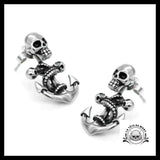 Boucles D’oreilles Tête de Mort Ancre