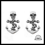 Boucles D’oreilles Tête de Mort Ancre