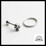Boucles D’oreilles Tête de Mort et Anneau