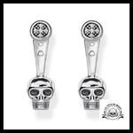 Boucles D’oreilles Tête de Mort Chic Argentées