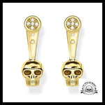 Boucles D’oreilles Tête de Mort Chics Dorées