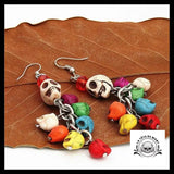 Boucles D’oreilles Tête de Mort Colorées