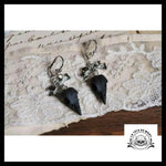 Boucles D’oreilles Tête de Mort Corbeau Noir