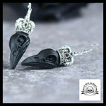 Boucles D’oreilles Tête de Mort Corbeau Roi