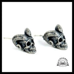 Boucles D’oreilles Tête de Mort Cornes Bélier
