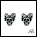 Boucles D’oreilles Tête de Mort Cornes Bélier