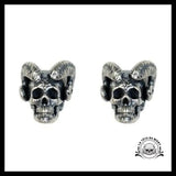 Boucles D’oreilles Tête de Mort Cornes Bélier
