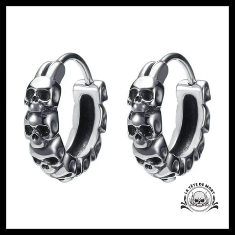 Boucles D’oreilles Tête de Mort Empilées