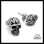 Boucles D’oreilles Tête de Mort Enflammées