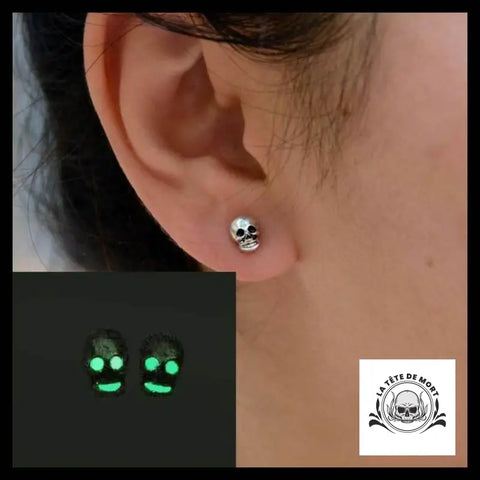 Boucles D’oreilles Tête de Mort Fluorescentes
