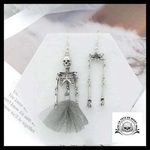 Boucles D’oreilles Tête de Mort Jupe