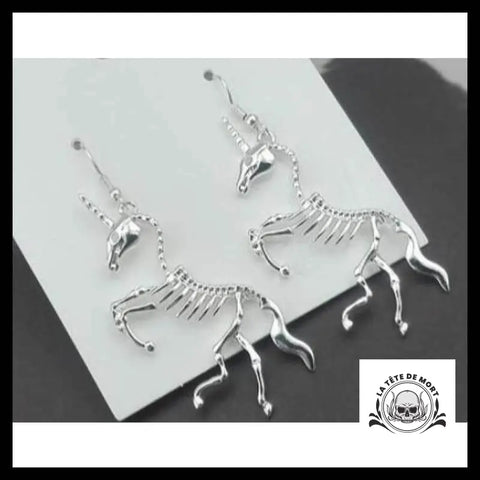 Boucles D’oreilles Tête de Mort Licorne