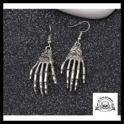 Boucles D’oreilles Tête de Mort Mains