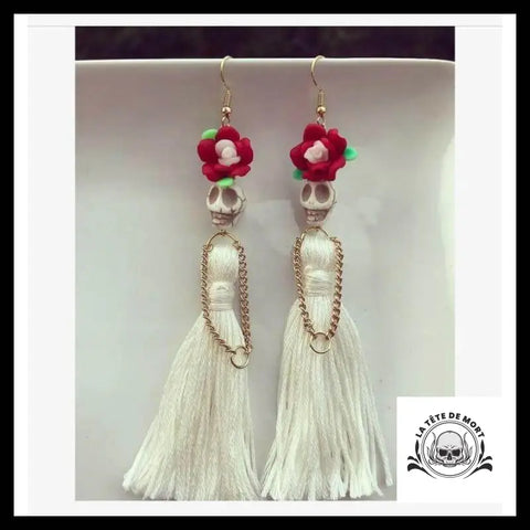 Boucles D’oreilles Tête de Mort Mariée
