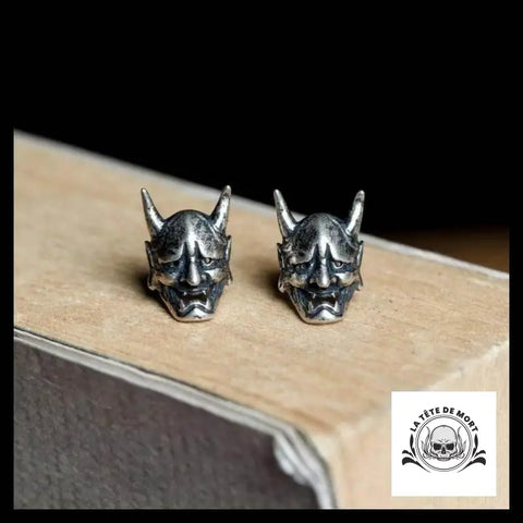 Boucles D’oreilles Tête de Mort Masque a Corne