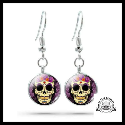 Boucles d’Oreilles Tête de Mort Mexicaine