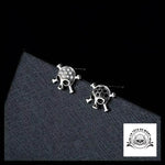 Boucles D’oreilles Tête de Mort Noire et Blanches