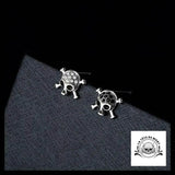 Boucles D’oreilles Tête de Mort Noire et Blanches