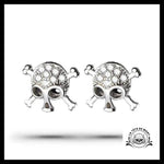 Boucles d’Oreilles Tête de Mort Or Blanc