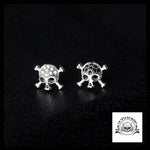 Boucles d’Oreilles Tête de Mort Or Blanc