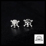 Boucles d’Oreilles Tête de Mort Or Blanc