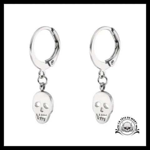 Boucles D’oreilles Tête de Mort Pendentif Effrayant