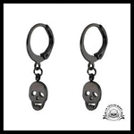 Boucles D’oreilles Tête de Mort Pendentif Effrayant Noir